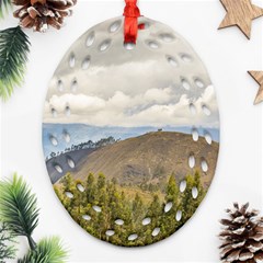 Ecuadorian Landscape At Chimborazo Province Oval Filigree Ornament (2-side)  by dflcprints