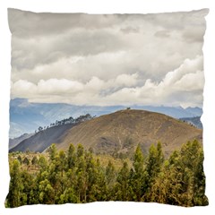 Ecuadorian Landscape At Chimborazo Province Large Cushion Case (one Side) by dflcprints