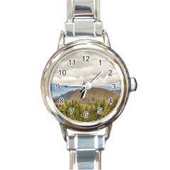 Ecuadorian Landscape At Chimborazo Province Round Italian Charm Watch by dflcprints