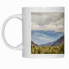 Ecuadorian Landscape At Chimborazo Province White Mugs by dflcprints