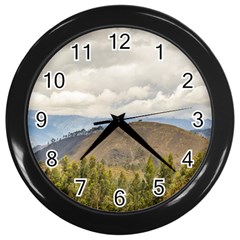 Ecuadorian Landscape At Chimborazo Province Wall Clocks (black) by dflcprints