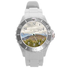 Ecuadorian Landscape At Chimborazo Province Round Plastic Sport Watch (l) by dflcprints