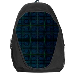 Dark Blue Teal Mod Circles Backpack Bag by BrightVibesDesign