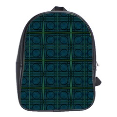 Dark Blue Teal Mod Circles School Bags (xl)  by BrightVibesDesign