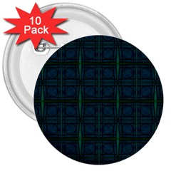 Dark Blue Teal Mod Circles 3  Buttons (10 Pack)  by BrightVibesDesign