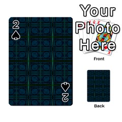 Dark Blue Teal Mod Circles Playing Cards 54 Designs  by BrightVibesDesign