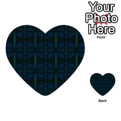 Dark Blue Teal Mod Circles Multi-purpose Cards (heart)  by BrightVibesDesign