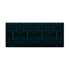 Dark Blue Teal Mod Circles Hand Towel