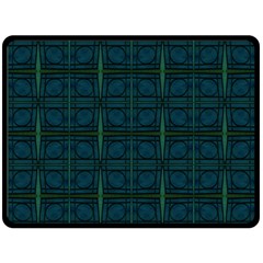 Dark Blue Teal Mod Circles Fleece Blanket (large) 