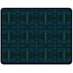 Dark Blue Teal Mod Circles Fleece Blanket (medium) 