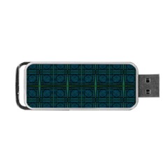 Dark Blue Teal Mod Circles Portable Usb Flash (one Side)