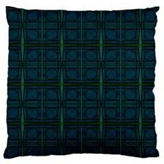 Dark Blue Teal Mod Circles Standard Flano Cushion Case (two Sides) by BrightVibesDesign