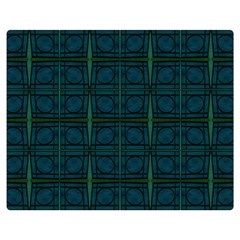 Dark Blue Teal Mod Circles Double Sided Flano Blanket (medium) 