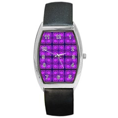 Bright Pink Mod Circles Barrel Style Metal Watch by BrightVibesDesign