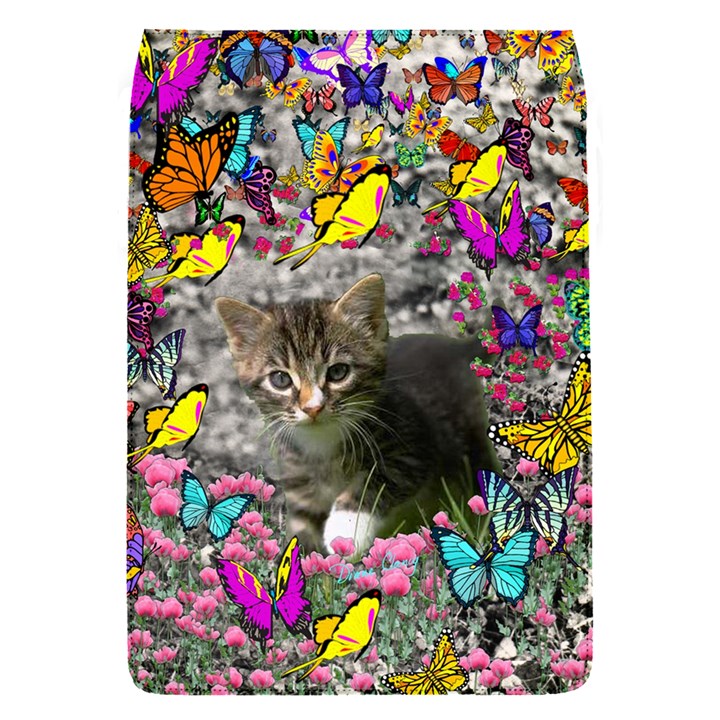 Emma In Butterflies I, Gray Tabby Kitten Flap Covers (S) 