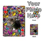 Emma In Butterflies I, Gray Tabby Kitten Playing Cards 54 Designs  Front - Heart10