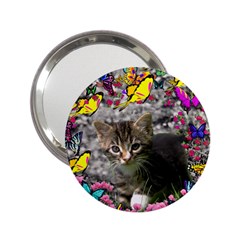 Emma In Butterflies I, Gray Tabby Kitten 2 25  Handbag Mirrors by DianeClancy