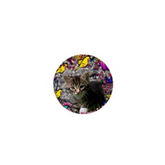 Emma In Butterflies I, Gray Tabby Kitten 1  Mini Magnets by DianeClancy