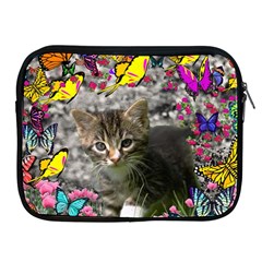 Emma In Butterflies I, Gray Tabby Kitten Apple Ipad 2/3/4 Zipper Cases by DianeClancy