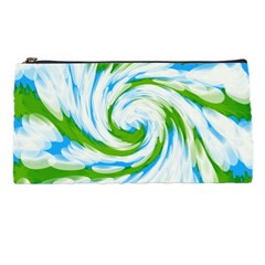 Tie Dye Green Blue Abstract Swirl Pencil Cases by BrightVibesDesign