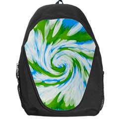 Tie Dye Green Blue Abstract Swirl Backpack Bag by BrightVibesDesign