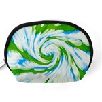 Tie Dye Green Blue Abstract Swirl Accessory Pouches (Medium)  Back