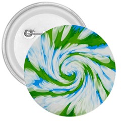 Tie Dye Green Blue Abstract Swirl 3  Buttons by BrightVibesDesign