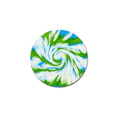 Tie Dye Green Blue Abstract Swirl Golf Ball Marker (4 Pack) by BrightVibesDesign