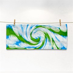 Tie Dye Green Blue Abstract Swirl Hand Towel