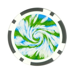 Tie Dye Green Blue Abstract Swirl Poker Chip Card Guards (10 Pack)  by BrightVibesDesign