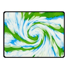 Tie Dye Green Blue Abstract Swirl Fleece Blanket (small)