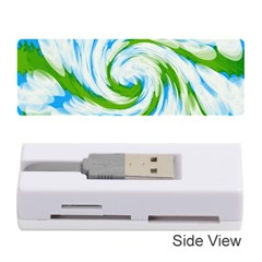 Tie Dye Green Blue Abstract Swirl Memory Card Reader (stick)  by BrightVibesDesign