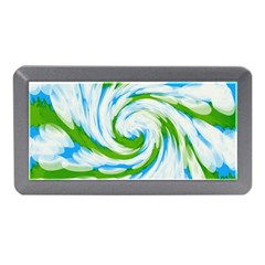 Tie Dye Green Blue Abstract Swirl Memory Card Reader (mini)