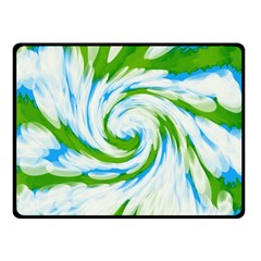 Tie Dye Green Blue Abstract Swirl Double Sided Fleece Blanket (small) 