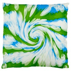 Tie Dye Green Blue Abstract Swirl Standard Flano Cushion Case (one Side) by BrightVibesDesign