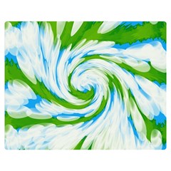 Tie Dye Green Blue Abstract Swirl Double Sided Flano Blanket (medium) 