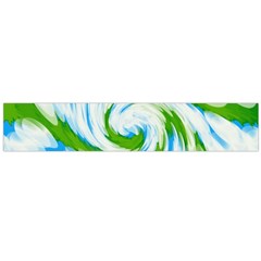 Tie Dye Green Blue Abstract Swirl Flano Scarf (large)  by BrightVibesDesign