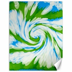 Tie Dye Green Blue Abstract Swirl Canvas 12  X 16   by BrightVibesDesign