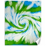 Tie Dye Green Blue Abstract Swirl Canvas 11  x 14   10.95 x13.48  Canvas - 1