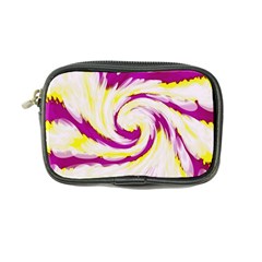 Tie Dye Pink Yellow Swirl Abstract Coin Purse by BrightVibesDesign