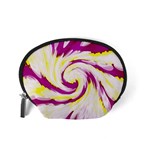 Tie Dye Pink Yellow Swirl Abstract Accessory Pouches (Small)  Back