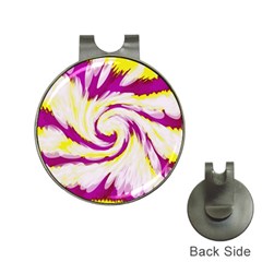 Tie Dye Pink Yellow Abstract Swirl Hat Clips With Golf Markers by BrightVibesDesign