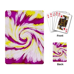 Tie Dye Pink Yellow Abstract Swirl Playing Card by BrightVibesDesign