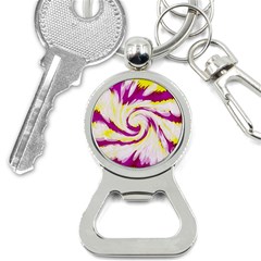 Tie Dye Pink Yellow Abstract Swirl Bottle Opener Key Chains by BrightVibesDesign