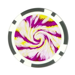 Tie Dye Pink Yellow Abstract Swirl Poker Chip Card Guards by BrightVibesDesign