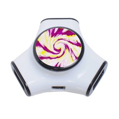 Tie Dye Pink Yellow Abstract Swirl 3-port Usb Hub by BrightVibesDesign