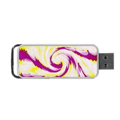 Tie Dye Pink Yellow Abstract Swirl Portable Usb Flash (two Sides) by BrightVibesDesign