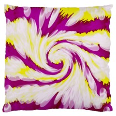 Tie Dye Pink Yellow Abstract Swirl Standard Flano Cushion Case (one Side) by BrightVibesDesign