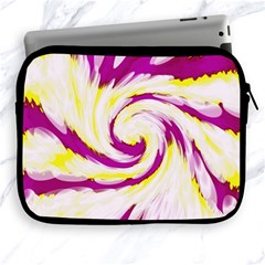 Tie Dye Pink Yellow Abstract Swirl Apple Ipad 2/3/4 Zipper Cases by BrightVibesDesign