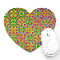 Modern Colorful Geometric Heart Mousepads by dflcprints